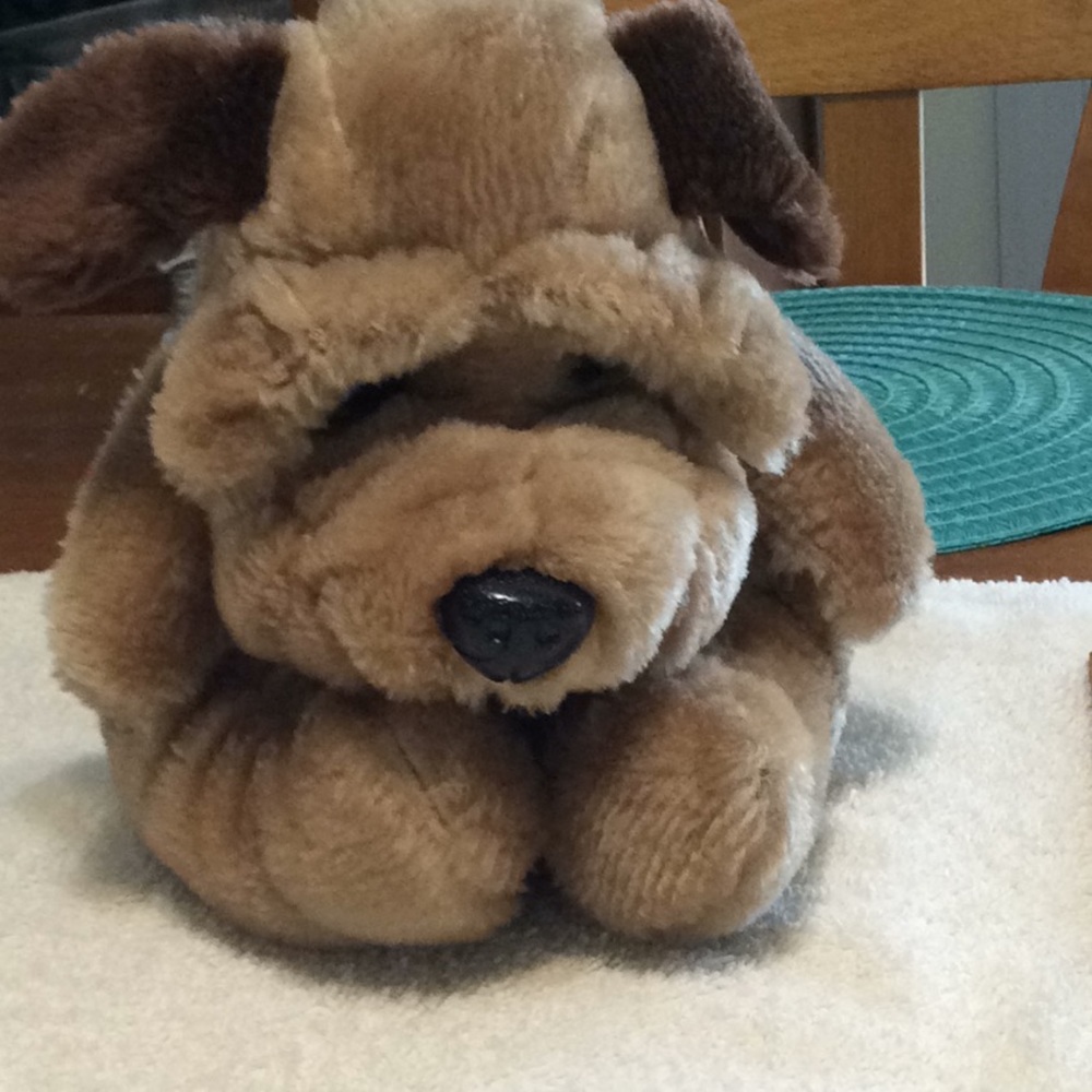 Vintage 1986 Pug Puppy stuffed animal.  10” tall.